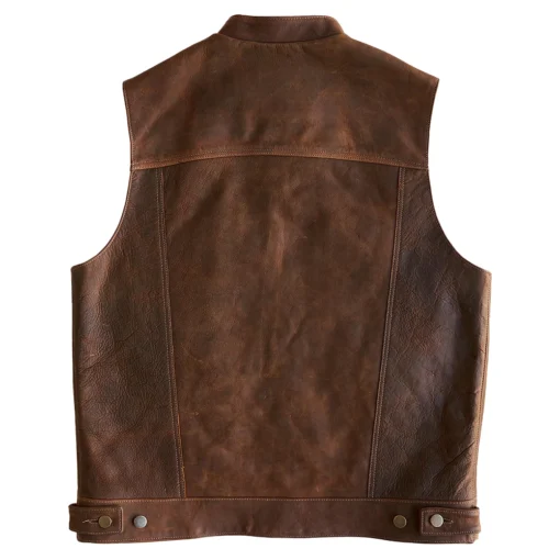 Men’s Western Leather Brown Vest