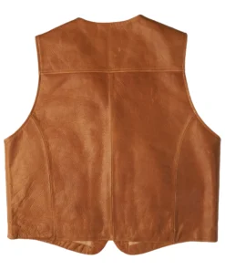 Clay Brown Classic Lapel Leather Vest