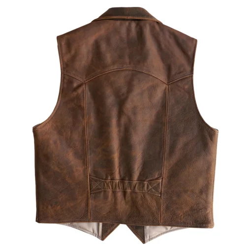 Boone Dark Brown Vest In Leather