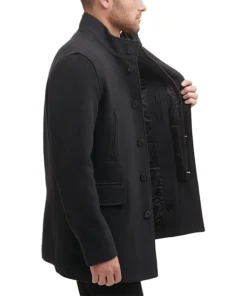 Mens Black Wool Softshell Jacket