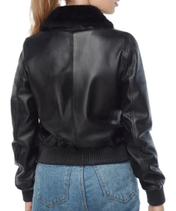 Anne Black Bomber Leather jacket