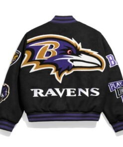 Baltimore Ravens Pennant Black Varsity Wool Jacket