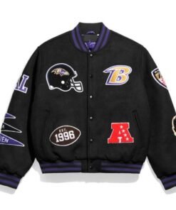 Baltimore Ravens Pennant Black Varsity Wool Jacket