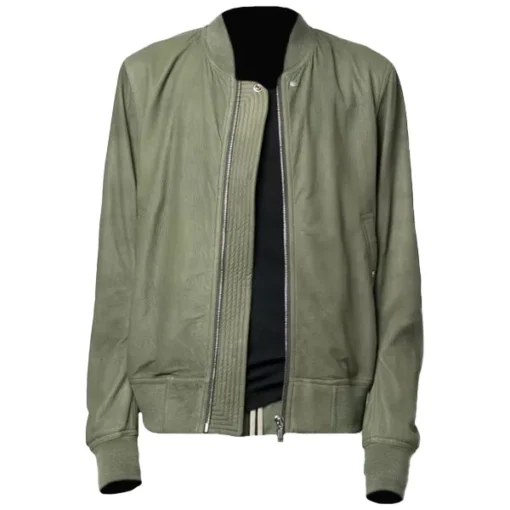 Mens Moss Green Bomber Jacket