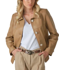 Brown Leather Shirt Womens