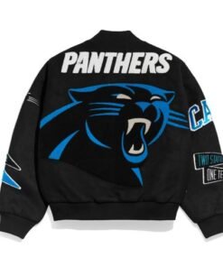 Carolina Panthers Pennant Black Varsity Wool Jacket