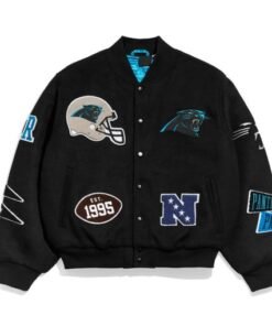Carolina Panthers Pennant Black Varsity Wool Jacket