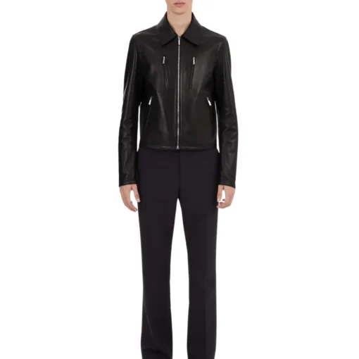 Daniel Black Shirt Collar Leather Jacket