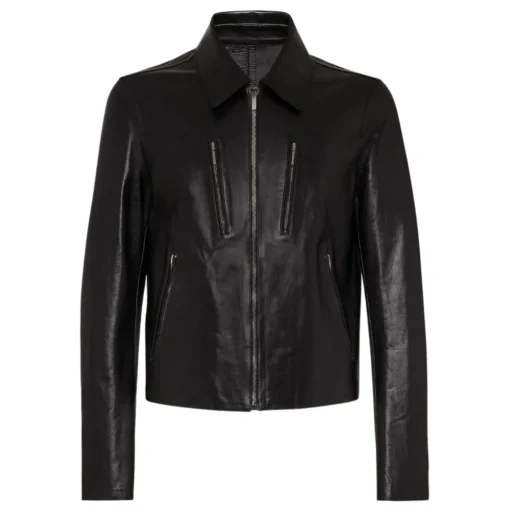 Daniel Black Shirt Collar Leather Jacket