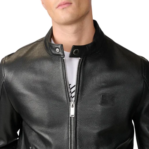 David Black Cafe Racer Leather Jacket