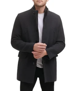 Mens Black Wool Softshell Jacket