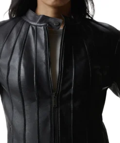 Women’s Slim Fit Black Leather Biker Jacket