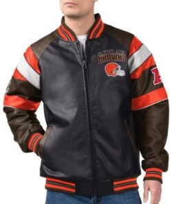 Cleveland Browns G-III Faux Varsity Leather Jacket