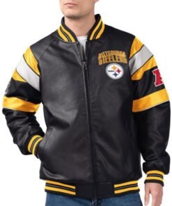 Pittsburgh Steelers G-III Faux Varsity Leather Jacket