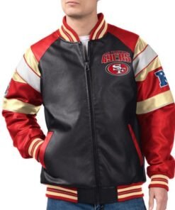 San Francisco 49ers G-III Faux Varsity Leather Jacket