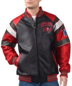 Tampa Bay Buccaneers G-III Faux Varsity Leather Jacket
