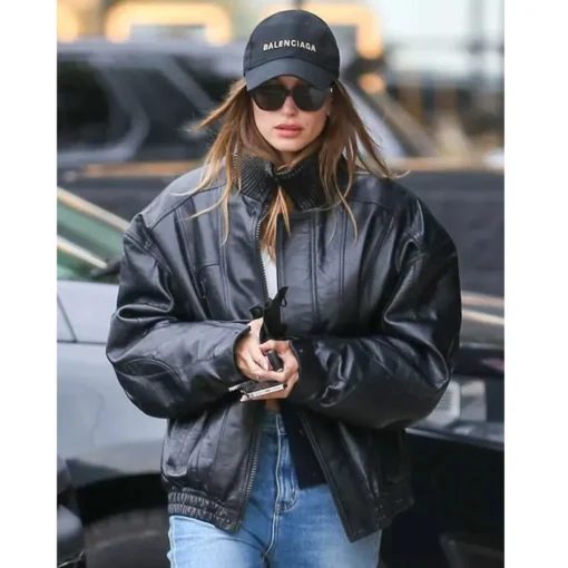 Beverly Hills Hailey Bieber Leather Jacket