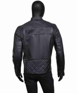 Mens Slimfit Black Leather Jacket