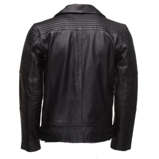 Samuel Black Slim Fit Genuine Leather Motorcycle Jackets