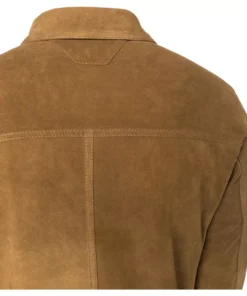 Mens Brown Leather Suede Shirt Jacket