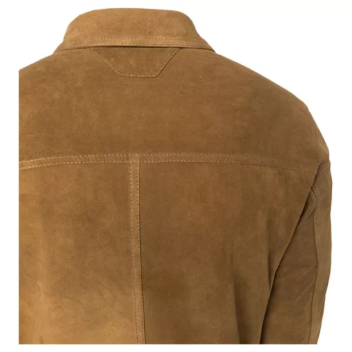 Mens Brown Leather Suede Shirt Jacket