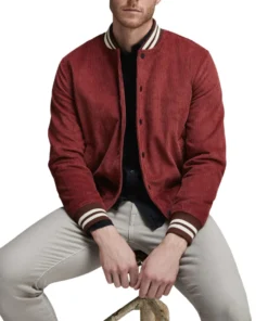 Mens Varsity Red Bomber Jacket
