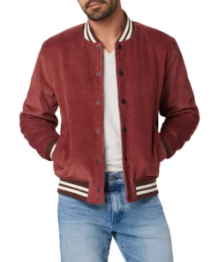 Mens Varsity Red Bomber Jacket