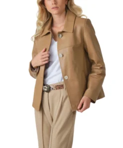 Brown Leather Shirt Womens