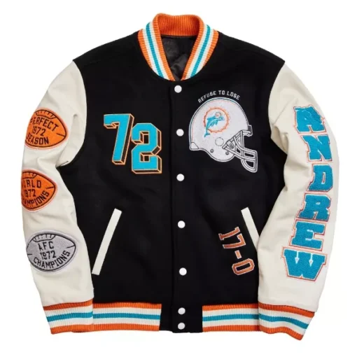 Classic Miami Dolphins Varsity Jacket