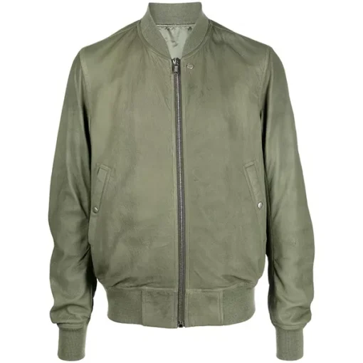 Mens Moss Green Bomber Jacket