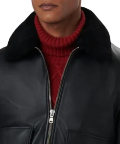 Peter Black Leather Bomber Jacket