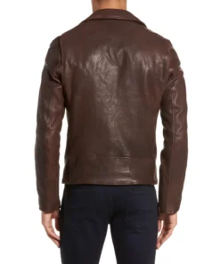 Scott Asymmetrical Brown Leather Moto Jacket