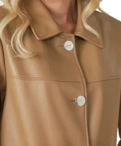 Brown Leather Shirt Womens