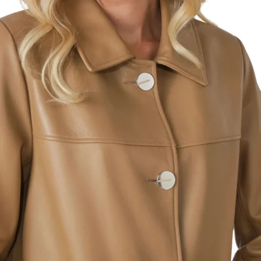 Brown Leather Shirt Womens