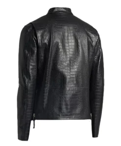 Black Leather Motorcycle Jacket for Men