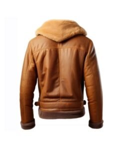 Men’s Brown B3 Zipper Shearling Bomber Leather Jacket