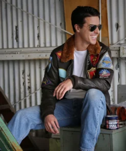 Tom Cruise Maverick Bomber Top Gun Leather Jacket