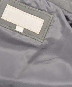 Men’s Two Buttoned Gray Leather Blazer