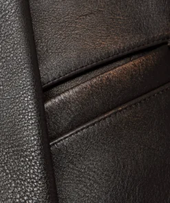 Distressed Brown Leather Bomber Jacket Women