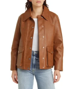 Muse Classic Brown Leather Bomber Jacket Women’s
