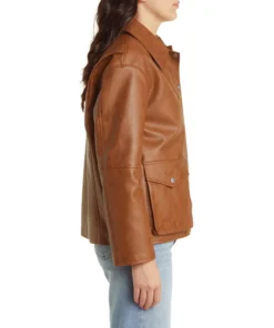 Muse Classic Brown Leather Bomber Jacket Women’s