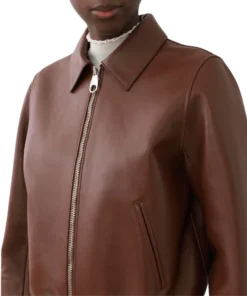 Womens Brown Short Blouson Jacket