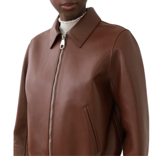 Womens Brown Short Blouson Jacket