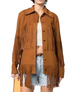 Brown Fringe Leather Jacket