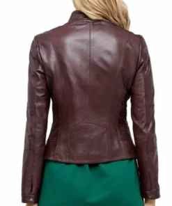 Trendy Women’s Biker Burgundy Leather Jackets