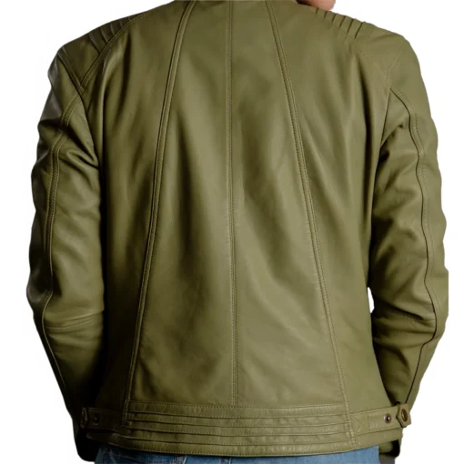 Green Leather Moto Jacket Women