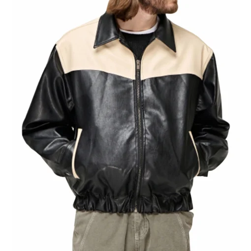 Ryan Black and White Bomber Racer Jacket