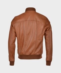 Mens Waxed Brown Bomber Jacket