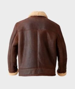 Mens Brown Aviator Shearling Jacket