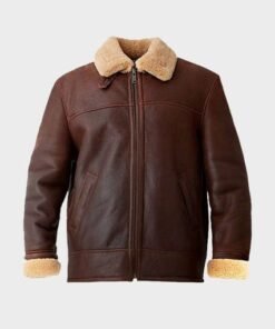 Mens Brown Aviator Shearling Jacket